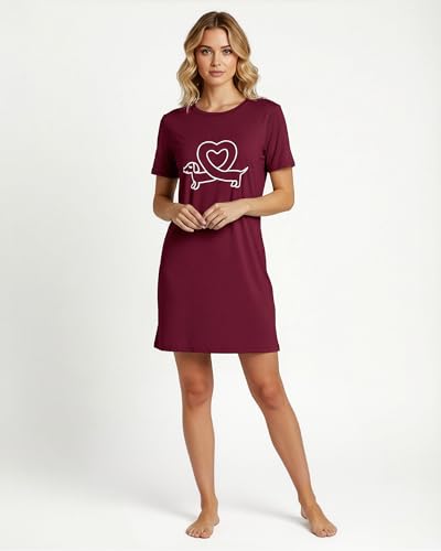 Image of Real Essentials 3 Pack: Women's Short Sleeve Nightgown Dress - Nightshirt Pajama Sleep Shirt Sleepwear (Available in Plus)