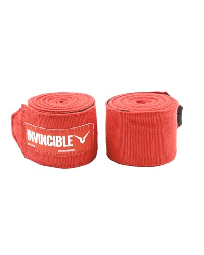 Image of Invincible Mexican Style Nylon Semi-Stretch Hand Wraps Red 4.5 Meter