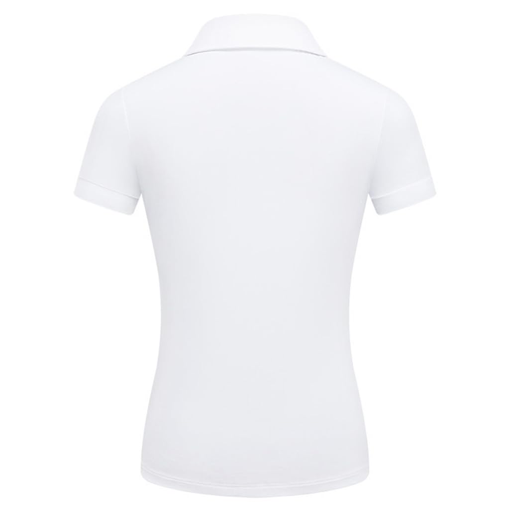 LANGWEI Polo da Golf da Donna A Maniche Corte Scollo A V Mezza Cerniera T-Shirt da Allenamento Top da Tennis
