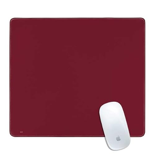 Skinit Small Gaming Mouse Pad - Burgundy Solid Design with Stitched Edges, Waterproof, Non-Slip Rubber Base, Desk Mat for Keyboard & Mouse, 12.6" x 11" inches