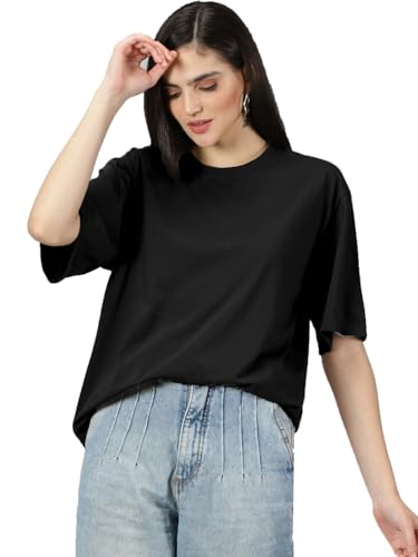 Image of RodZen Women's Cotton Blend Basic Oversized T-Shirt