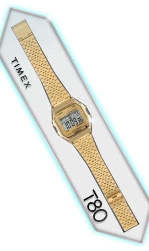 Image of Timex Unisex's Digital Quartz Watch with Stainless Steel Strap TW2R79200, Gold, TU EU, TW2R79200-AMZUK