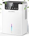 Dehumidifier,75 OZ Quiet Dehumidifier for Home Bedroom Bathroom RV Closet with Timer,Auto Shut Off,Sleep Mode,7 Colors LED Light (2200ML)