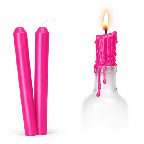 Funny Guy Mugs Drip Candles 3 Pack Pink Dripping Wax Candles 6.5 Unscented Tapers for Bottle Drip Dcor & Statement Centerpiece