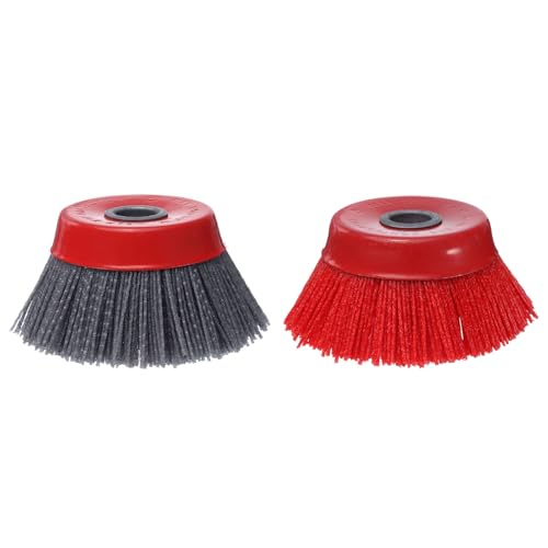 QUARKZMAN 2 Stück 4 Nylon Filament Radbecherbürste Für Winkelschleifer Mit 5/8 Rundem Metallloch Schleifdrahtbürsten Set Für Rost/Korrosion/Farbrestentfernung Und Oberflächenreinigung