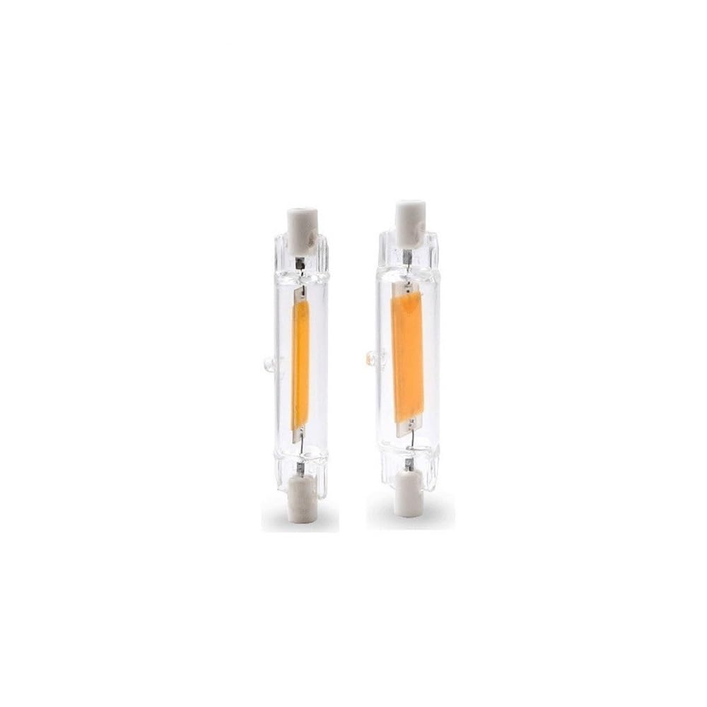 NXCVBNKZJ KJXP Lighting, Pack of 2, LED R7S COB Bulb AC220V 78mm/118mm LED Floodlight Bulb Glass Tube Lamp(Warm White,78mm)