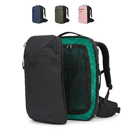 COR Surf Travel Backpack Carry On Backpack for Airplanes - Travel Backpack with Clamshell Design The Island Hopper - 40L Black