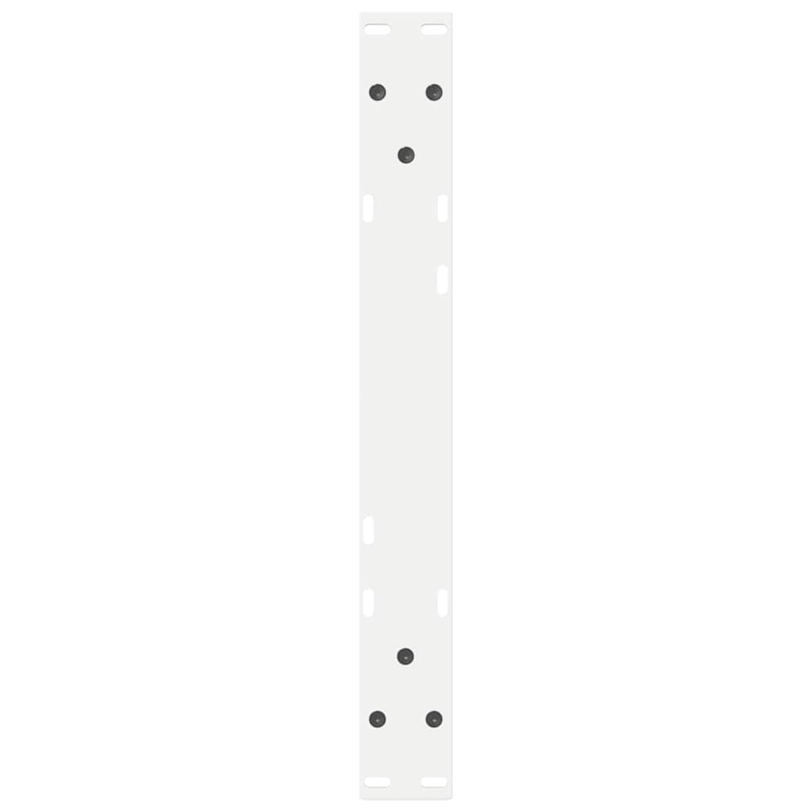 Nogi do stolika kawowego, 2 szt., nowoczesne wzornictwo z nawierconymi otworami, stal malowana proszkowo, biała, 60 x (30-31,3) cm, do stabilnych stolików kawowych