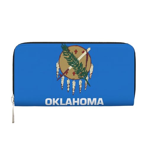 Oklahoma State Flag Print Womens Wallet, Ladies Credit Card Holder, Phone Wallet Purses, Long Clutch Hand Bag
