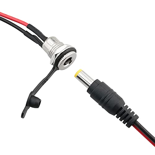 Conector DC 5.5 x 2.1 mm hembra chasis con tapa impermeable para audio y CCTV pack de 5 3