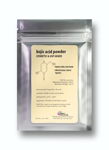Pure Kojic Acid Powder Natural and Organic Kojic Acid (1 Ounce / 28 Gram)