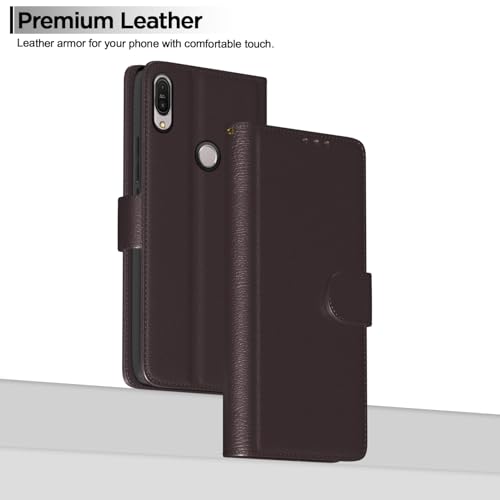 Image of Pikkme Asus Zenfone Max Pro M1 Flip Cover Leather Finish | Inside TPU with Card Pockets | Wallet Stand and Shock Proof | Complete Protection Flip Case (Coffee)