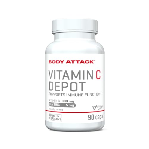 Body Attack Vitamin C Depot - 300mg Vitamin C - 5mg Zinksulfat - 90 Caps