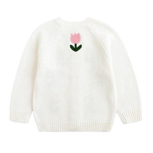 Image of Simplee kids Baby Sweater Toddler Girls Cardigan Sweater Embroidered Strawberry Knit Sweater