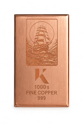 Kupferbarren Kinesis 1 Kilo 1 kg 1000 Gramm aus Strang poliert Kupfer Barren