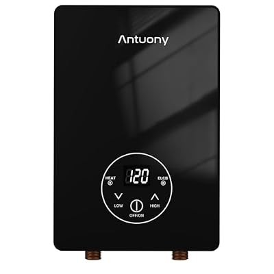 4500W Tankless Water Heater Electric,110V Electric Water Heater With Digital Display,Frequency Conversion Instant Hot Water Heater,On Demand Hot Water Heater Electric (Black)