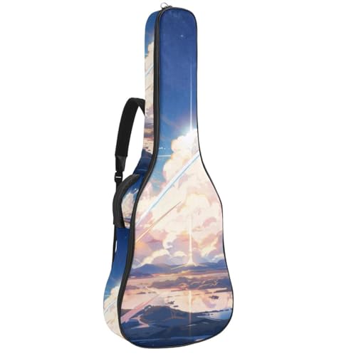 Sac pour guitare étanche contre les chocs grand étui éponge bleu ciel