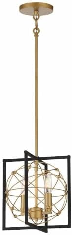 Minka Titans Trace 10" Wide Sand Coal and Honey Gold Mini Pendant