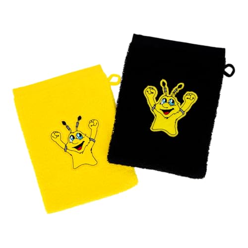 BVB Kinder-Waschlappen mit Emma Maskottchen, 2er Set, Schwarz-Gelb, 100{f99c506c3d023fbb690e05b7ffc6381b6750aa8a9d85be8fb42cdf31085e7a84} Baumwolle BVB Kinder-Waschlappen mit Emma Maskottchen, 2er Set, Schwarz-Gelb, 100{f99c506c3d023fbb690e05b7ffc6381b6750aa8a9d85be8fb42cdf31085e7a84} Baumwolle