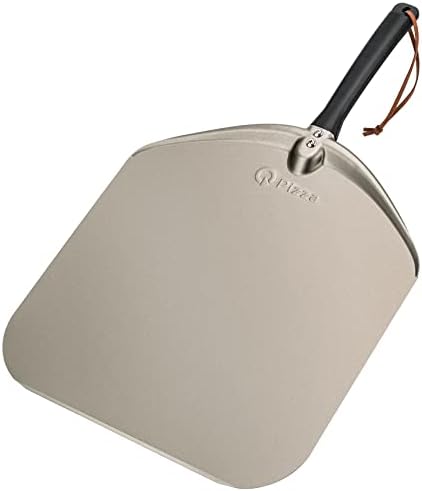 Q Pizza Aluminium Pizza Peel 14 inch, Extra Large Metal Pizza Turning Paddle, Non-stick Pizza Spatula for Grill Oven Baking Bread Pastry Dough Pie Cake, PT205