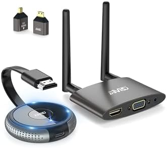 TIMBOOTECH 4K - 5G Wireless HDMI Transmitter Receiver, Stable Video Transmitter, Plug & Play, Support Dual HDMI and VGA Screens, Wireless Laptop for TV 165FT/50M