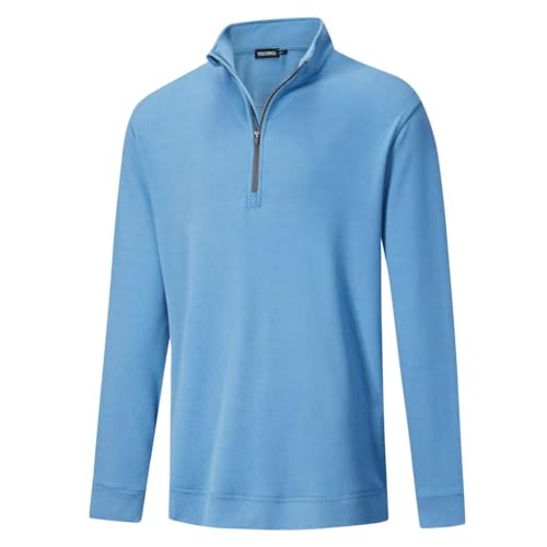 Quarter Zip Pullover Men Performance Moisture Wicking Heather Golf Pullover Sports 1/4 Zip Pullover Mens Sweatshirt