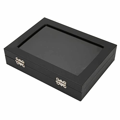 Pin Storage Box Medal Shadow Box Orderly Storage for Badge Collection Composite Wood Artificial Leather (Small)