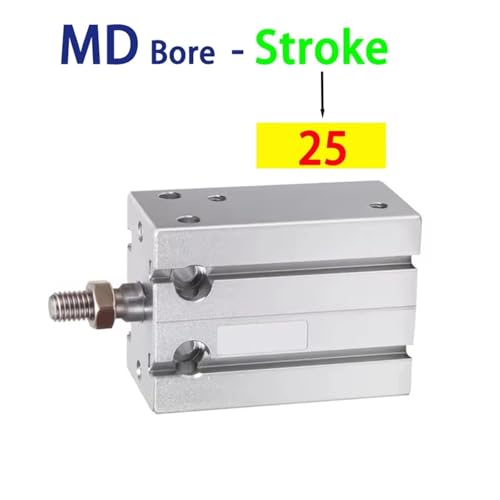 Cylindre MD 16x25 mini vérin pneumatique double effet course 25mm