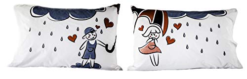StellaMia Raining Love His and Hers Pillowcases | Ideal Anniversary, Wedding, Engagement...