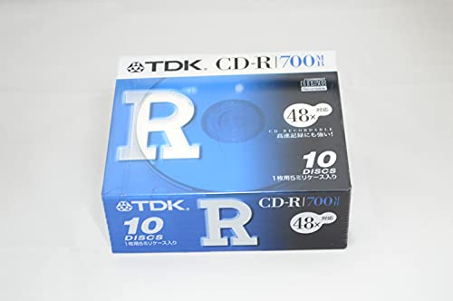 TDK Compact Disc CD-R pour données 700 Mo – 1–48 x Lot DE 10 5 mm Coque Cd-r80tfx10s (Japan Import)