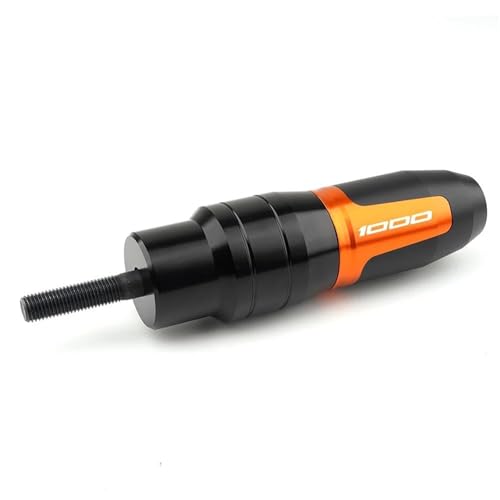 Échappement moto Z1000SX protégé des brisures par patins antichute cadre orange