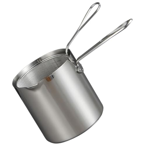 MAGICLULU Mini Turkey Fryer Pot Japanese Style Frying Pot with Filter Oil-saving Stainless Steel Deep Frying Pan
