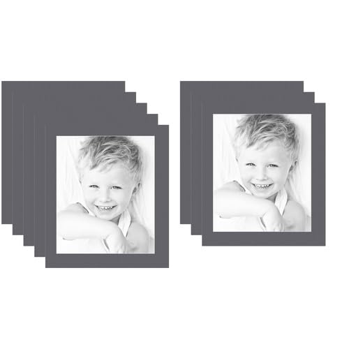 15x18 Granite/Mountain Grey Custom Mat for Picture Frame with 11x14 Opening Size (Mat Only, Frame NOT Included) - 8 Pack