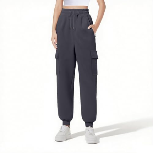 Girls Cargo Sweatpants Drawstring Athletic Joggers High Waisted Baggy Track Pants Wide Leg Trousers Cargo Pants with Pockets2