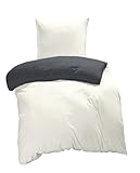 one-home Winter Bettwäsche Biber Meliert Baumwolle Flanell Kuschelig Flauschig Warme Weiche Melange...