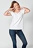 Koroshi Women's White Sweetheart Neckline Cotton Short Sleeve T-Shirt, White, white, M #3