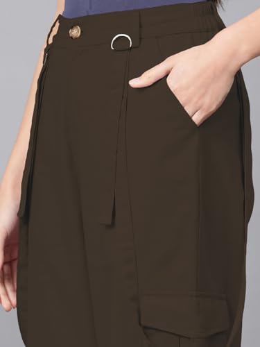 Image of KOTTY Women's High Rise Relaxed || Straight || Joggers Fit Cargo's for Pants || Trousers