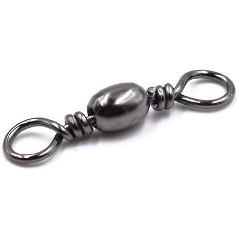 100pcs Size 3/0~14# Rolling Barrel Swivel with Solid Ring Fishing Hook to Line Connector in Saltwater or Freshwater (10#-100pcs) Cover