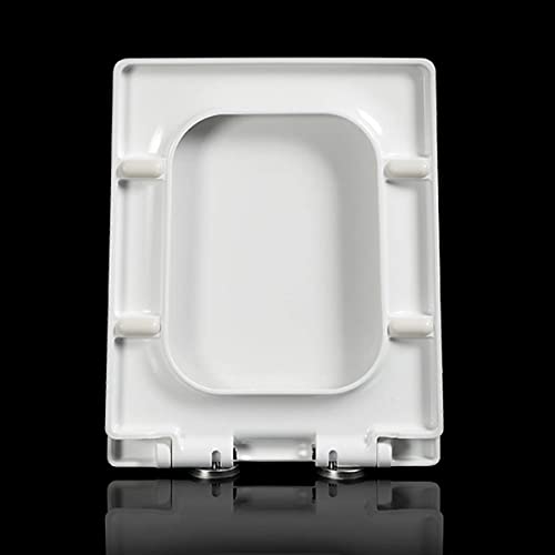 Abattant WC carré blanc fermeture en douceur et couvercle rectangulaire - 7