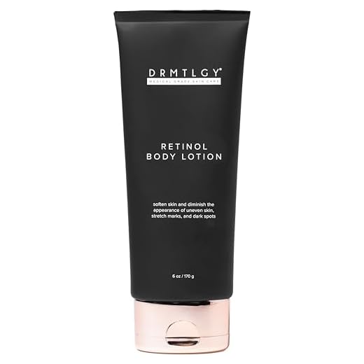 DRMTLGY Loção corporal Retinol para mulheres e homens - Loção corporal hidratante e firmadora - para estrias, tom de pele irregular e manchas escuras