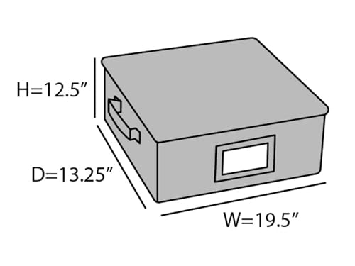 Covermates Keepsakes China Cups and Coffee Mugs Storage Box – Stackable, Reinforced Handles, China Storage, Beige Heather