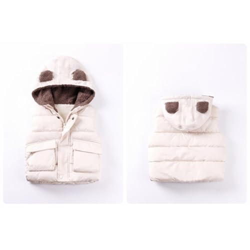 Toddler Boys Girls Hooded Puffer Vest Padded Warm Winter Jacket Sleeveless Bear Ears Zipper Up Coat with Pocket Sherpa Lined2