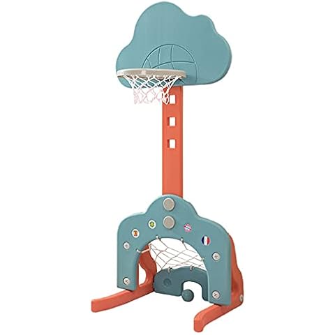 SHFAMHS Kids Basketball Hoop,Toddler Sports Activity Center W/ 5 Adjustable Height Levels,Basketball Soccer Golf Game Set,Indoor Outdoor Basketball Hoop Set Best Gift For Baby Infant Cover
