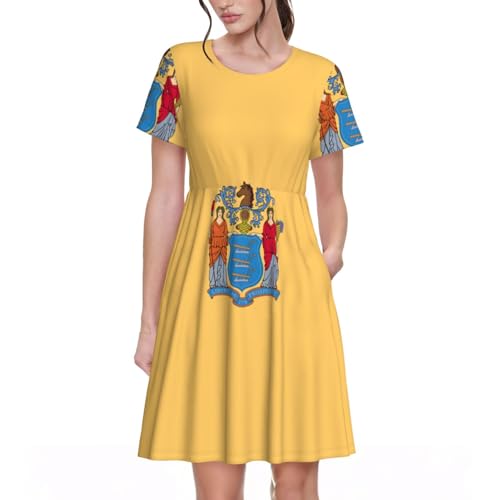 Robe d'été New Jersey à manches courtes pour femme voyage estival