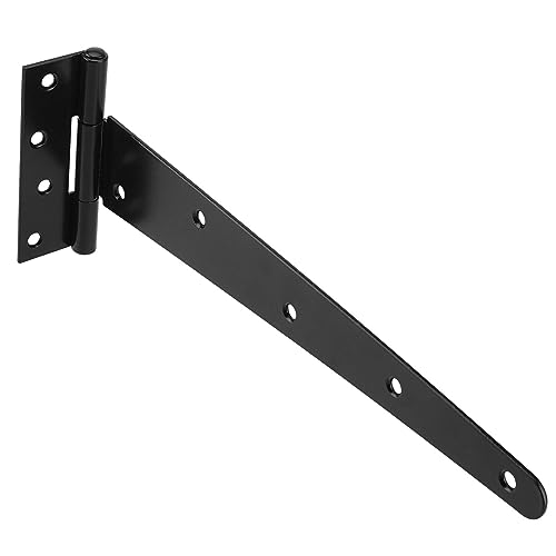 SINJEUN 6 Pcs 12 Inch T Hinges, Black Heavy Duty Shed Barn Door Hinge with Mounting Screws - Image 4