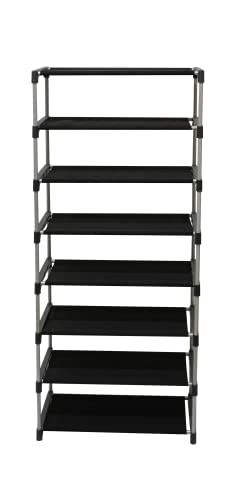 Image of Multi Utility 7 Layer Shelf Collapsible Metal Pipes with Non-Woven 100GSM Fabric Cover for Shoe /Cloth /Toy /Books Rack (Dark Blue, Metal)