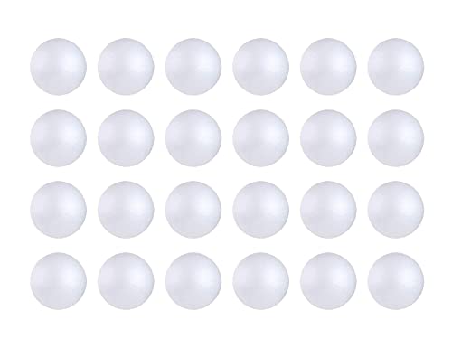 CCINEE 24 Pcs 3 Inch White Foam Balls Smooth Round Craft Balls for Art Crafts Household School Projects Party Decorations