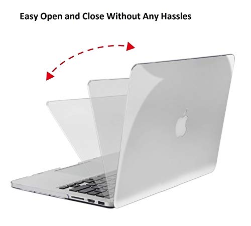Image of Midkart Hard Shell Plastic Case Cover Compatible with MacBook Pro 15 inch with Retina Display (Model A1398, Old Version, Release 2015 - 2012) with Silicon Key Guard & Dust Plugs, Crystal Clear Transparent