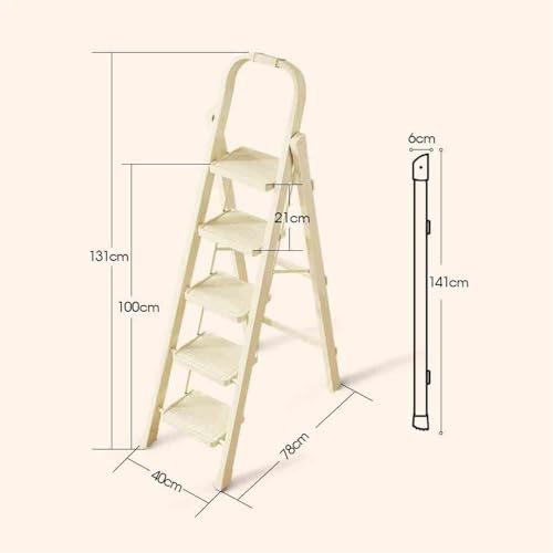 Image of Step Ladder Household Ladder Folding Ladder Multifunctional Telescopic Thickening Ladder Indoor Ascending Small Lightweight 4 /5 /6 Steps Stairs(Medium)