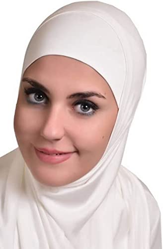 Al Ameera Muslim Hijab Cotton Amira 2 Piece Hood & Hijab Tube Underscarf Cap (Off White)